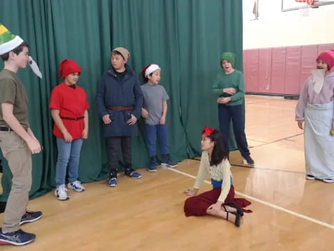 a group of kids in a room