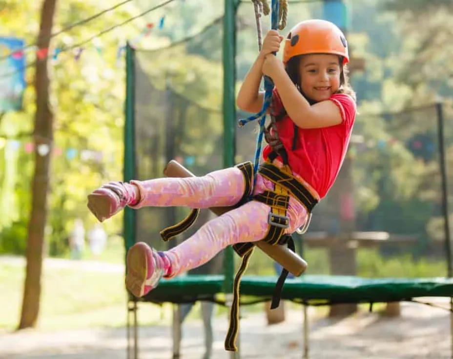 a girl on a swing