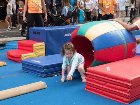 a child playing on a playground