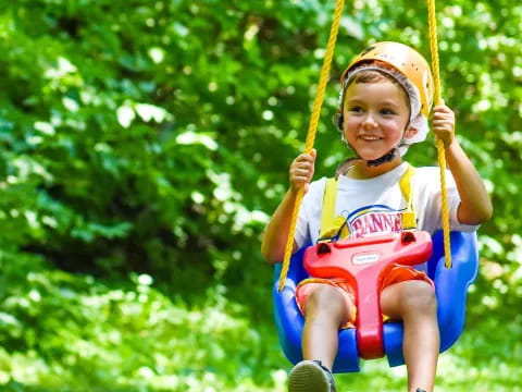 a child on a swing