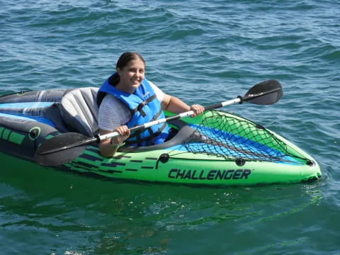 a man in a kayak