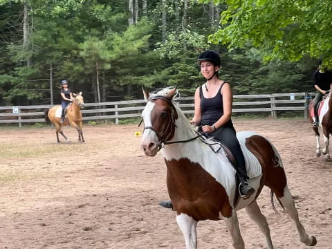 a person riding a horse