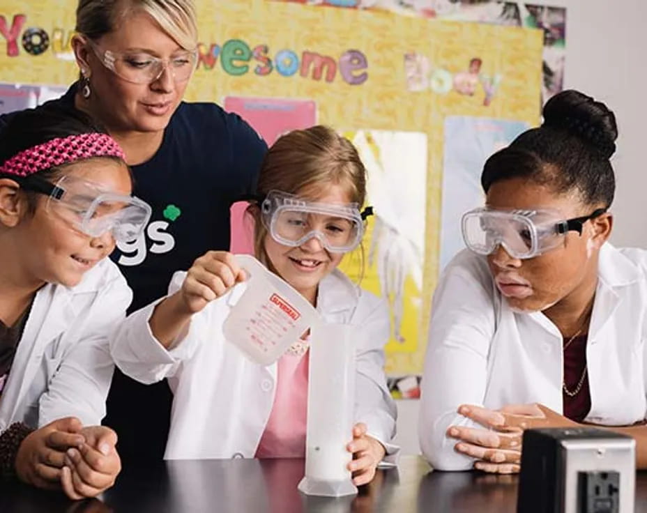 a group of people wearing goggles