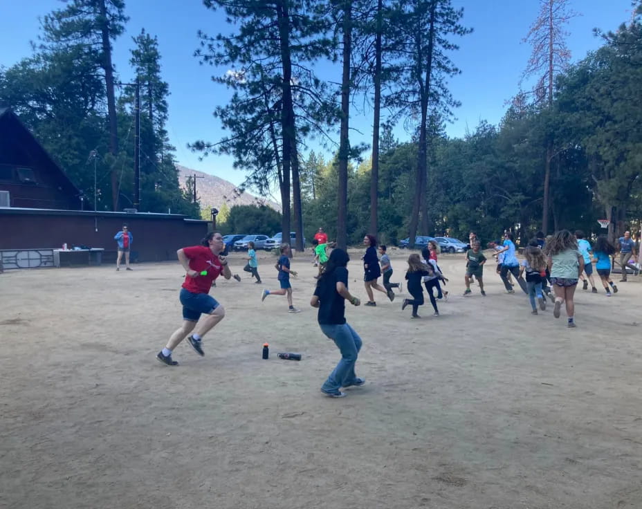 a group of people playing a game