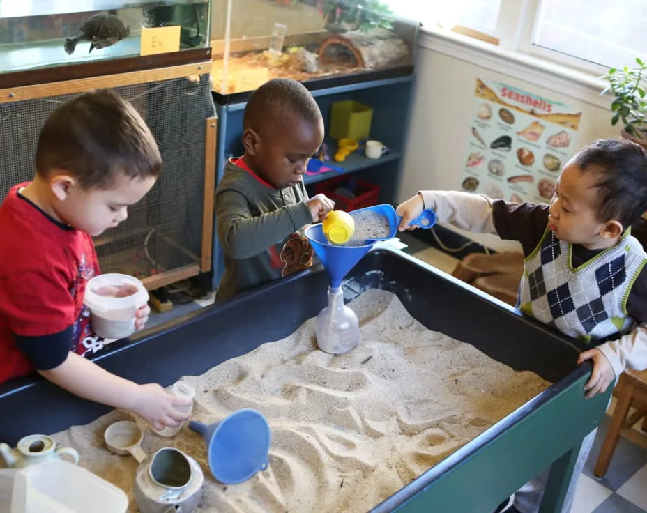 a group of children painting