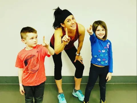 a person and two children