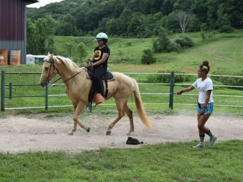 a man riding a horse