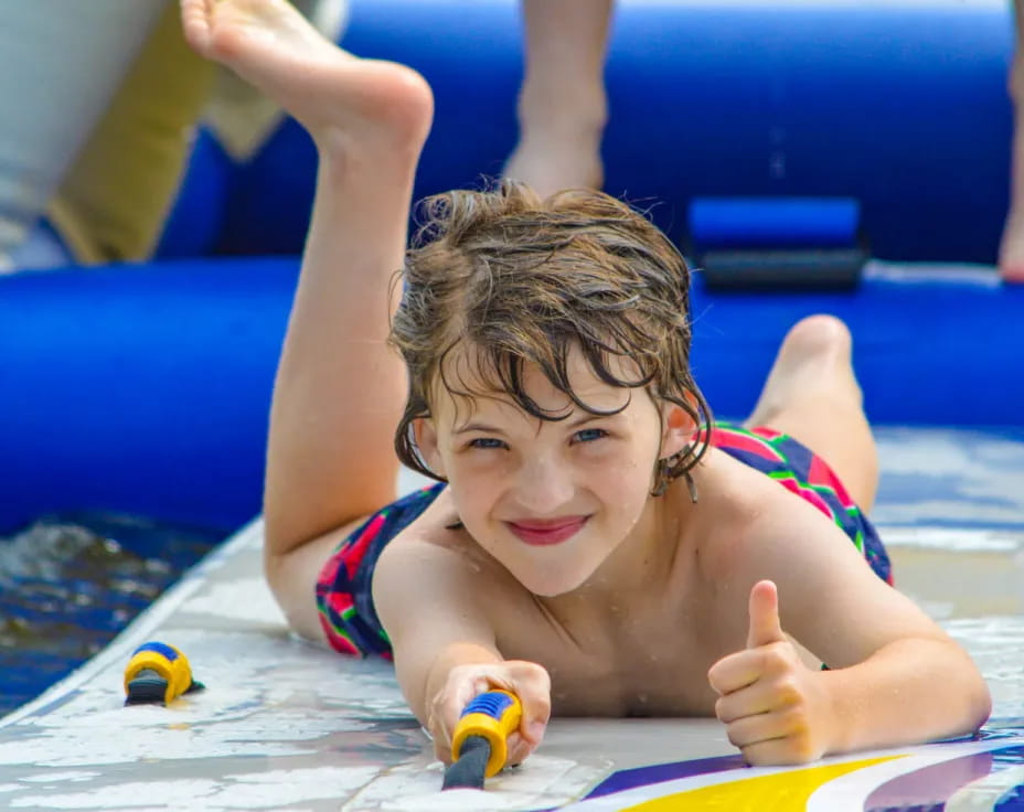a girl in a pool