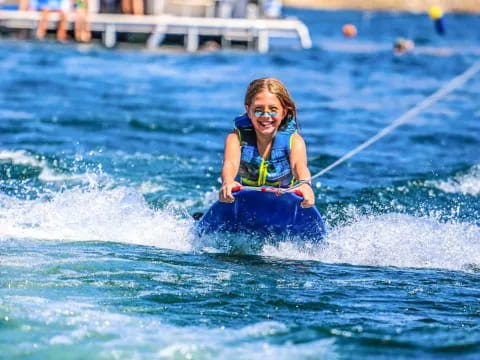 a person water skiing