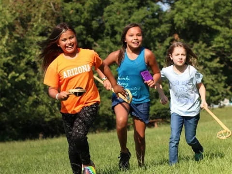 a group of girls running