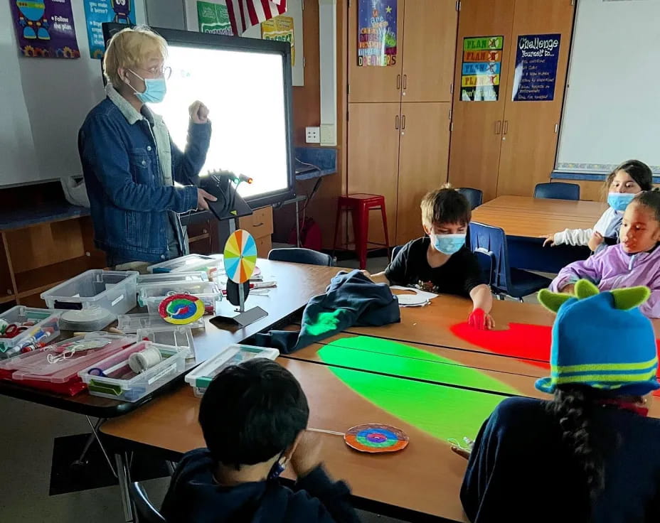 a teacher teaching a class