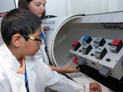 a couple of people in a lab