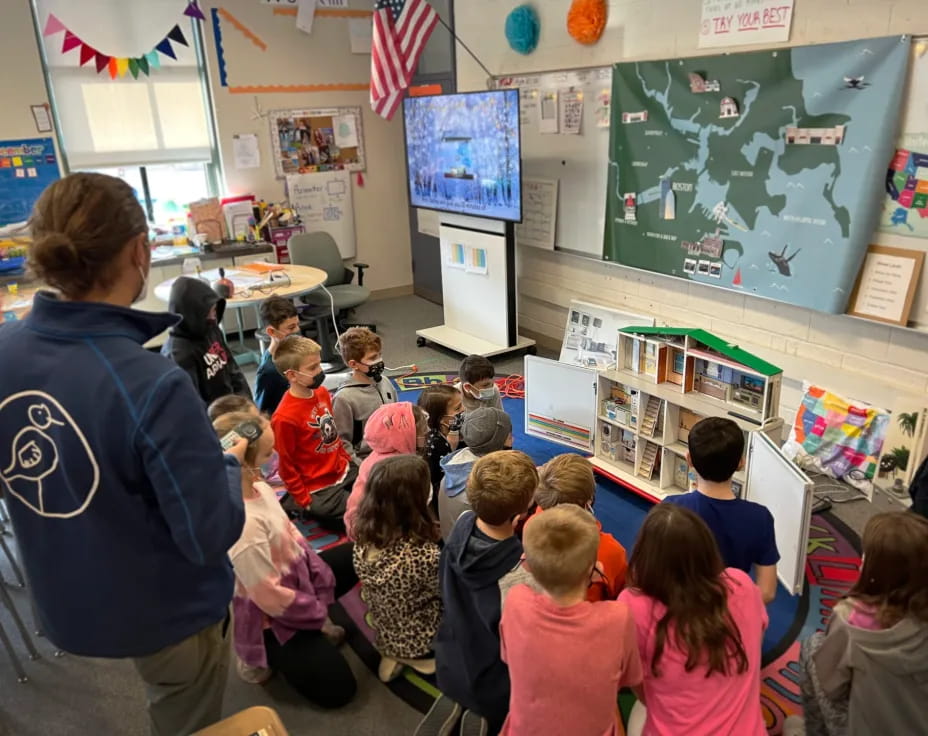 a group of children in a classroom
