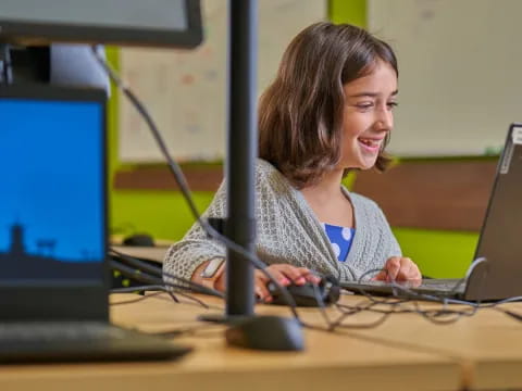 a person sitting at a desk