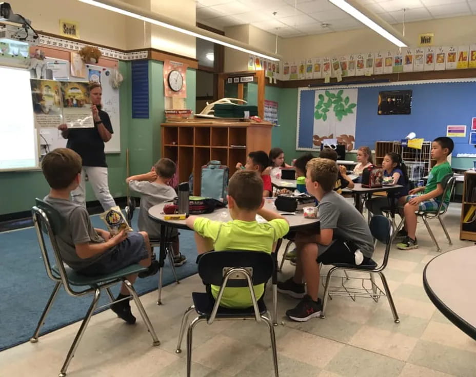 a teacher teaching a class