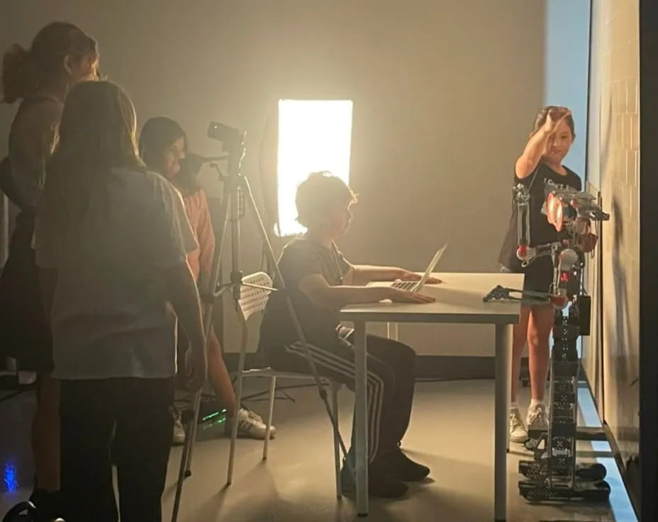 a group of people in a room