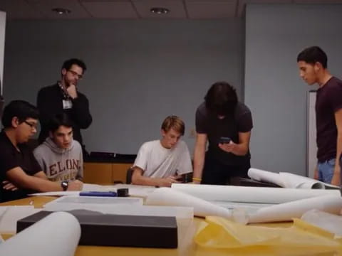 a group of people in a room