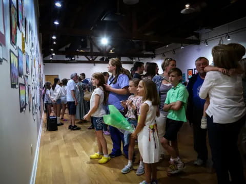 a group of people in a room