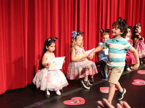 a group of children dancing