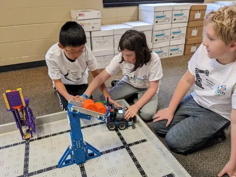 a group of kids playing with toys