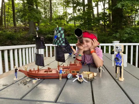 a child in a toy boat