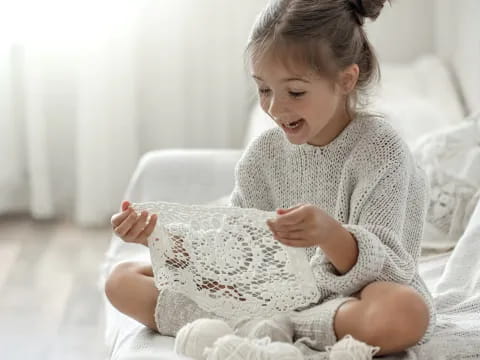 a baby sitting on a chair