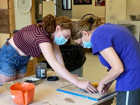 a few people working on a project