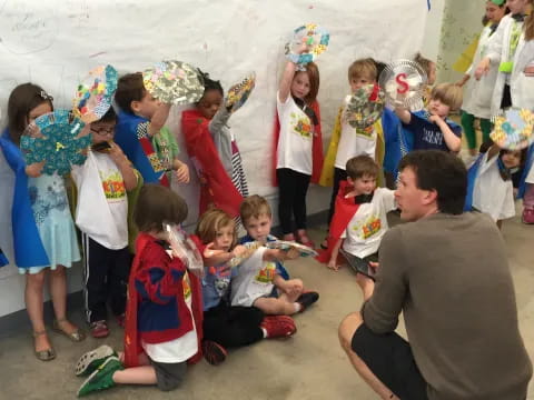 a group of children in a room