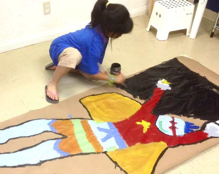 a person painting a picture