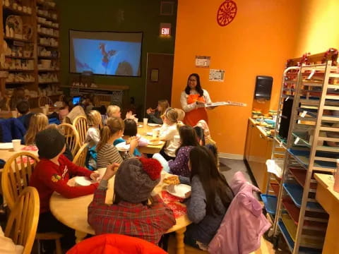 a person teaching a class