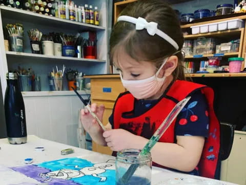 a young girl painting
