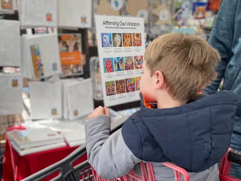 a child in a shopping cart