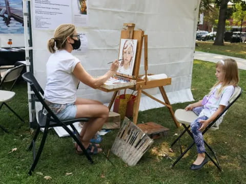 a person painting a picture