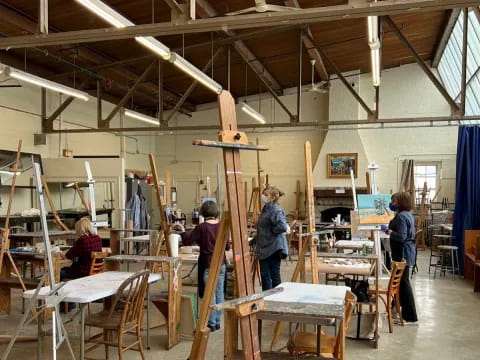 people working in a workshop