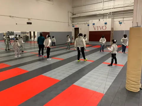 a group of people in a room