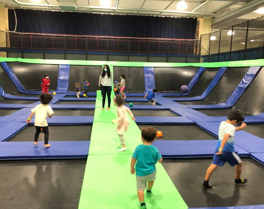 a group of people playing a game