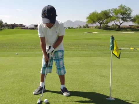 a man playing golf