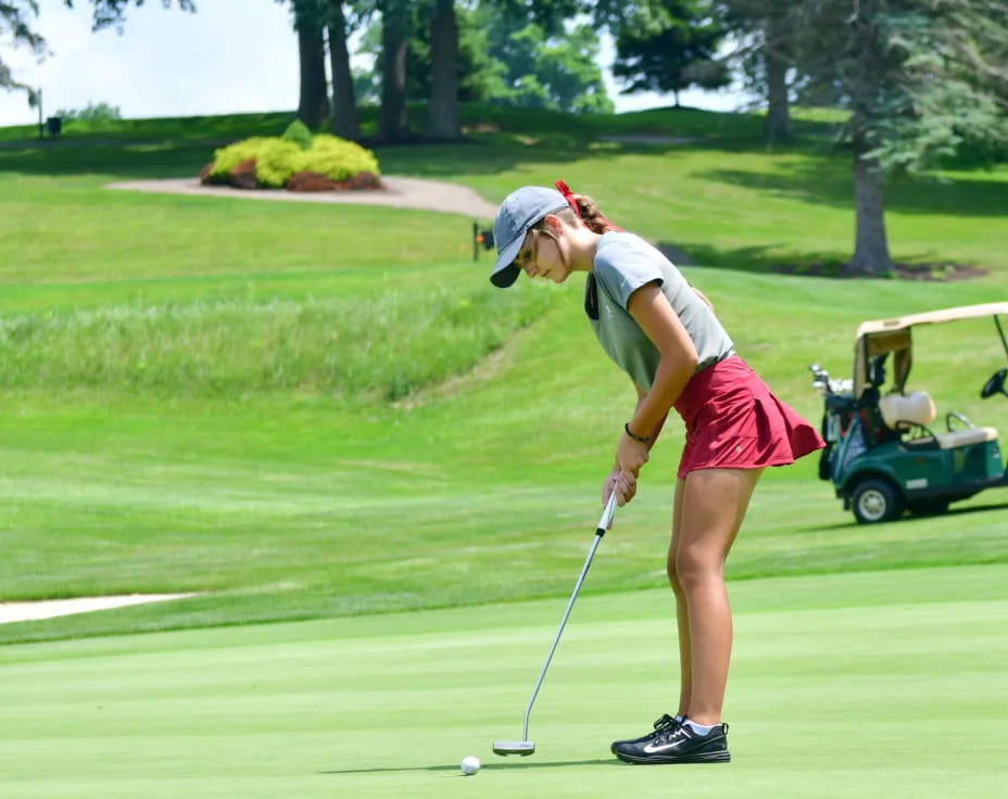 a person playing golf
