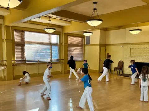 a group of people in a room