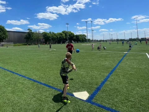 a boy playing football