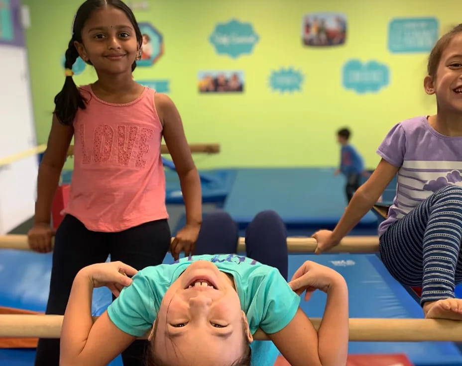a group of people in a gym