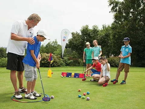 a group of people playing a game