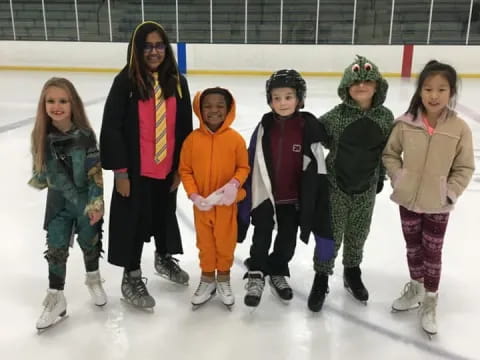 a group of people on ice