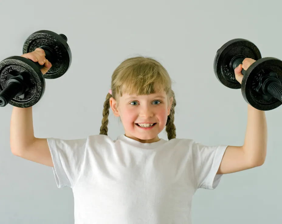 a girl lifting weights