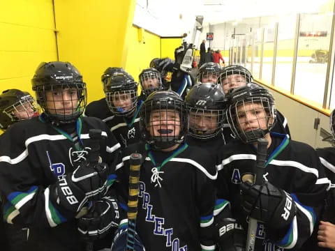 a group of hockey players