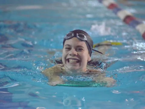 a person in a pool