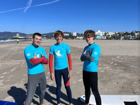 a group of people on a beach