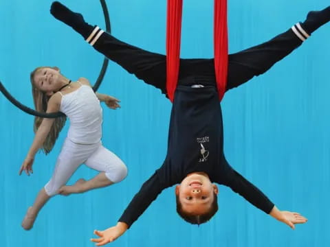 a man and woman in a gym