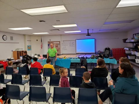 a person teaching a class
