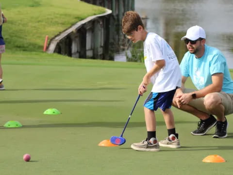 a man playing golf